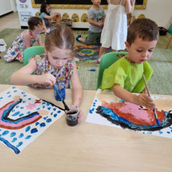 Finley and Esme and their beautiful painting.