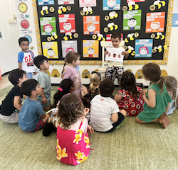 Finley confidently sharing his show and tell.