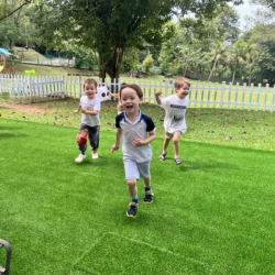 Having fun outdoors.