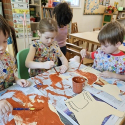 Wilbur, Esme and Trevor enjoying their Christmas craft.