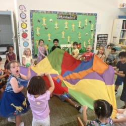 Busy bees having fun.