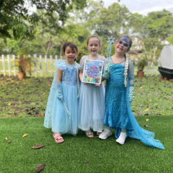 Busy bees queen Elsa dress up.