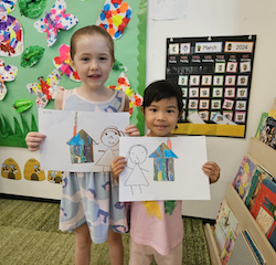 Esme and Toria’s masterpiece using shapes.