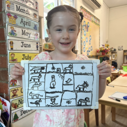 Esme’s beautiful drawing on the white board