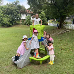 Girls having fun outdoors.