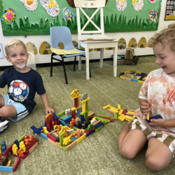 Rowan and Kalle built an animal hotel.