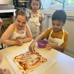 Vivi and Javin enjoying their baking time. 