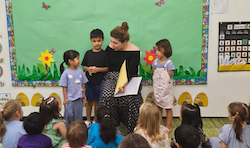 Welcoming our new friends to the busy bees.