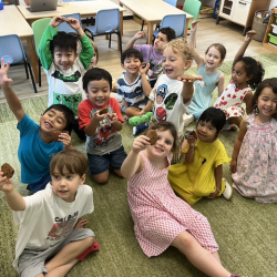Busy bees enjoyed their cookies.
