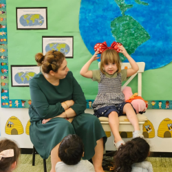 Clara  enjoyed her show and tell time.