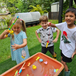 Izzy, Wilbur and Javin having a great time fishing.