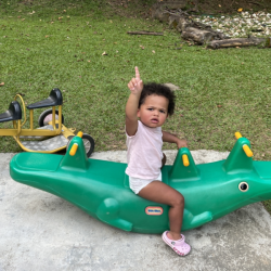 Amara spotted a plane!