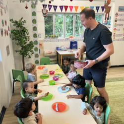 Decorating biscuits with Archers daddy!.