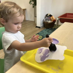 Indie painting her hippo!