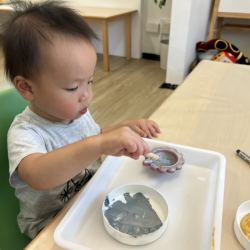 Nate painting his Diya light