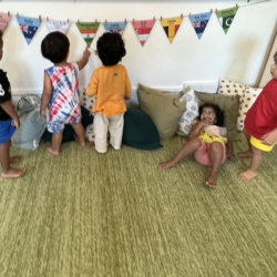 The children enjoyed looking at all the flags!