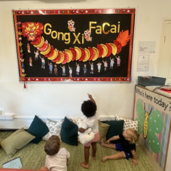 Amara spotting her friends on our display!