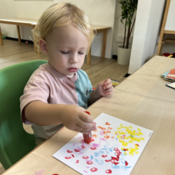 Kingston painting his rocket