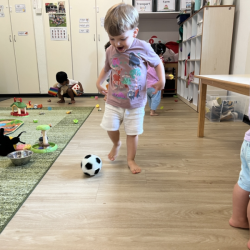 Leo working on his kicking skills!