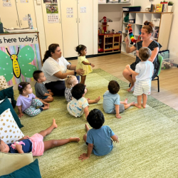 Looking at a rainbow dragon.