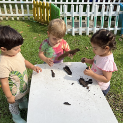 Milan, Leo and Alba making pizza!