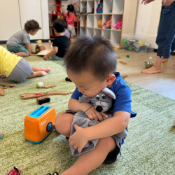 Nate giving mouse the biggest cuddle! Squeeze!!