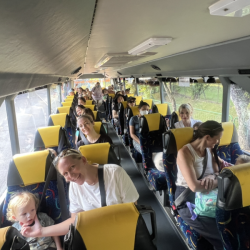 On the bus.