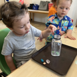Alexander making his under the sea bottle!