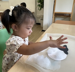 Harper making her sheep!