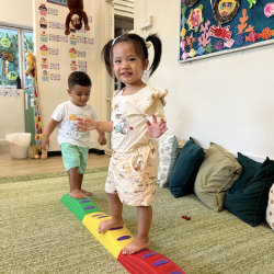 Look at Harper walk sideways like a crab!