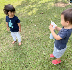 Nate spraying water! target- Lulu!