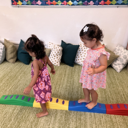 Sara and Alba walking the plank!