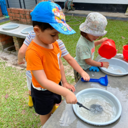 Mud kitchen fun!