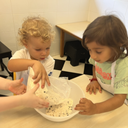 A fun day of baking chocolate chip muffins!