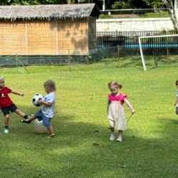 Fun playing with friends outdoors