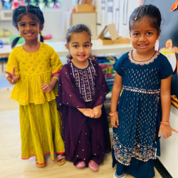 Kaavya, Anaya & Savhara beautifully dressed up for UN Day!