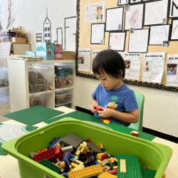 Kane enjoying playing with Lego