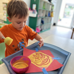 Ben is working on his CNY craft