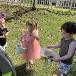 Having fun at our easter egg hunt.