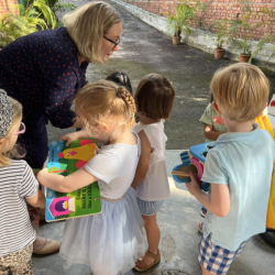 We had fun picking the books & toys from the sale.