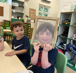 Edward enjoying the paper making process