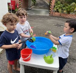 Having fun with water experiment.
