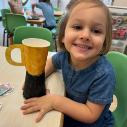 Victoire is excited about father's day gift.