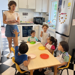 We are ready for cookery session with Charlotte (Osian’s mum)