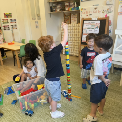 Building a tall tower.