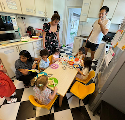 Making Fairy Bread.
