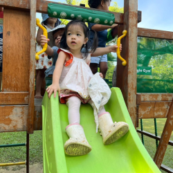 Maya enjoying outside play. 