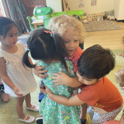 Cuddles and high fives to say goodbye to our dear friend Ellie!