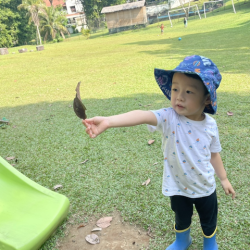 Daniel showing us the clear he found. 