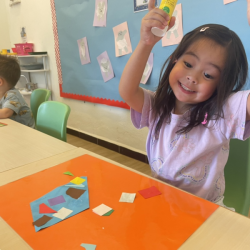Eden is proud of her kite! 